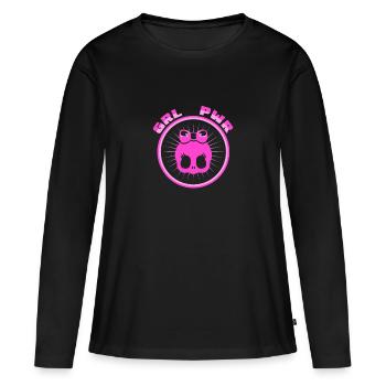 Frauenpower - Frauen Premium Bio Langarmshirt - Schwarz - Vorne - Julia (174cm)