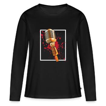 Micro bloddy - T-shirt manches longues Premium bio Femme - noir - Devant - Julia (174cm)
