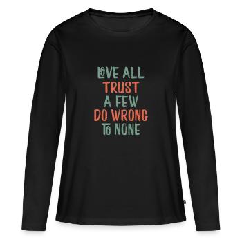 Love for all - Women's Premium Organic Long Sleeve Shirt - black - Front - Julia (174cm)