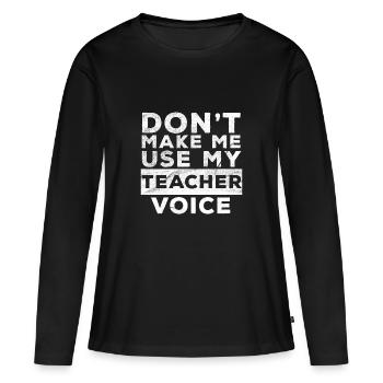 Voix de l'enseignant - T-shirt manches longues Premium bio Femme - noir - Devant - Julia (174cm)