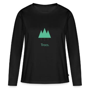 Arbres arbres - T-shirt manches longues Premium bio Femme - noir - Devant - Julia (174cm)