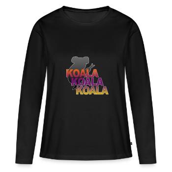 Koala Koala Koala - T-shirt manches longues Premium bio Femme - noir - Devant - Julia (174cm)