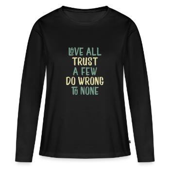 Amour et confiance - T-shirt manches longues Premium bio Femme - noir - Devant - Julia (174cm)