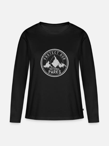 National Park - Frauen Premium Bio Langarmshirt - Schwarz