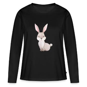 Ein Häschen für´s Häschen - Frauen Premium Bio Langarmshirt - Schwarz - Vorne - Julia (174cm)