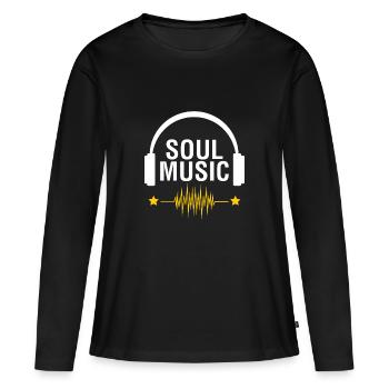 Musique soul - T-shirt manches longues Premium bio Femme - noir - Devant - Julia (174cm)