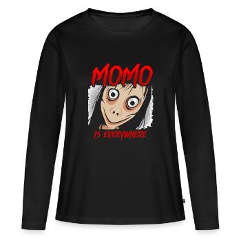 Momo horror - Women's Premium Organic Long Sleeve Shirt - black - Front - Julia (174cm)