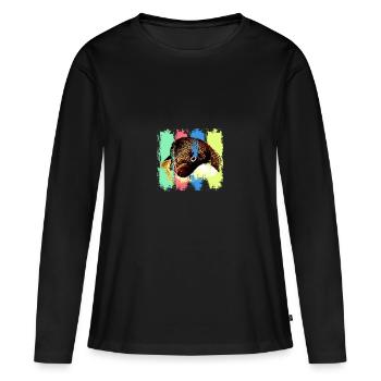 Animal pingouin - T-shirt manches longues Premium bio Femme - noir - Devant - Julia (174cm)