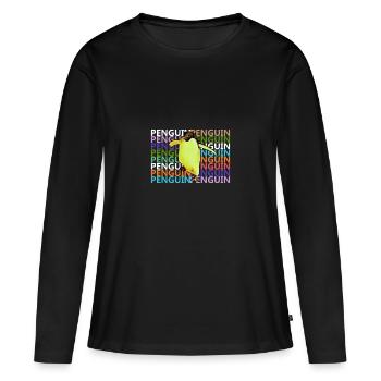 Pinguin - Frauen Premium Bio Langarmshirt - Schwarz - Vorne - Julia (174cm)
