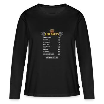 Faits de Leo - T-shirt manches longues Premium bio Femme - noir - Devant - Julia (174cm)