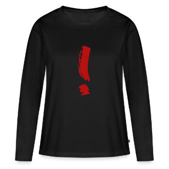 Point d’exclamation 6 - T-shirt manches longues Premium bio Femme - noir - Devant - Julia (174cm)