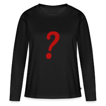 Point d’interrogation 4 - T-shirt manches longues Premium bio Femme - noir - Devant - Julia (174cm)