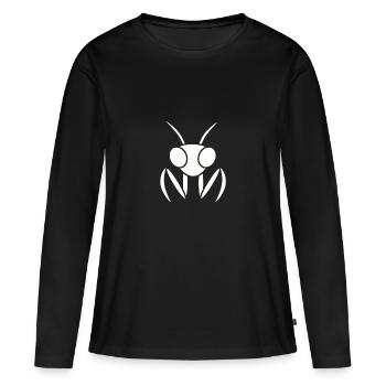 Gottesanbeterin - Logo Alien - Frauen Premium Bio Langarmshirt - Schwarz - Vorne - Julia (174cm)