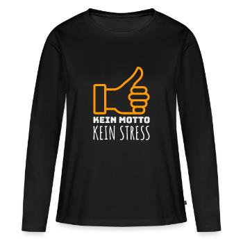 Pas de devise pas de stress cadeau - T-shirt manches longues Premium bio Femme - noir - Devant - Julia (174cm)
