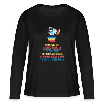 Tabs Open - Frauen Premium Bio Langarmshirt - Schwarz - Vorne - Julia (174cm)