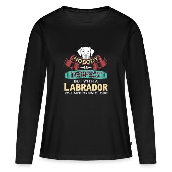 Labrador - T-shirt manches longues Premium bio Femme - noir - Devant - Julia (174cm)