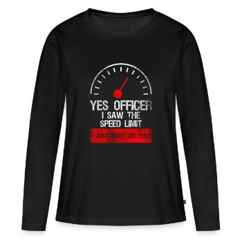 Le cadeau de chemise de course de voiture de limite de vitesse - T-shirt manches longues Premium bio Femme - noir - Devant - Julia (174cm)