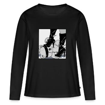 bdsm teddy highheels sadomaso Mistress Domina Herr - Frauen Premium Bio Langarmshirt - Schwarz - Vorne - Julia (174cm)