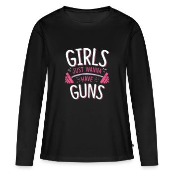 Fitness Gym - Starke Frauen mit Muskeln - Frauen Premium Bio Langarmshirt - Schwarz - Vorne - Julia (174cm)