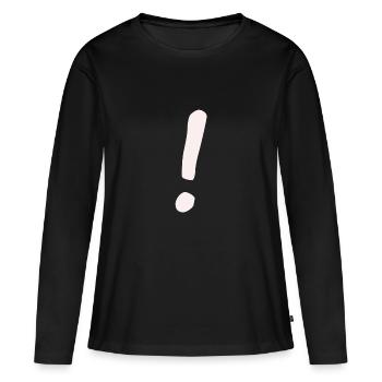 Point d’exclamation - T-shirt manches longues Premium bio Femme - noir - Devant - Julia (174cm)