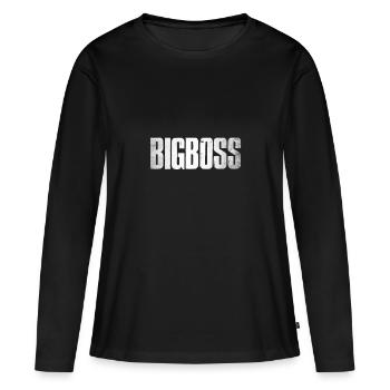 Big boss Le patron! - T-shirt manches longues Premium bio Femme - noir - Devant - Julia (174cm)