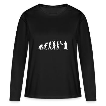Evolution Dracula - T-shirt manches longues Premium bio Femme - noir - Devant - Julia (174cm)