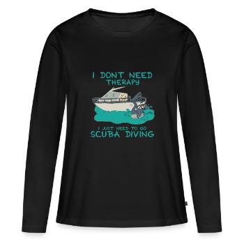 Scuba Diving - T-shirt manches longues Premium bio Femme - noir - Devant - Julia (174cm)