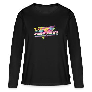 Totalement Gnarly - Design des années 80 - T-shirt manches longues Premium bio Femme - noir - Devant - Julia (174cm)