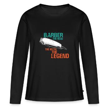 Coiffure - T-shirt manches longues Premium bio Femme - noir - Devant - Julia (174cm)
