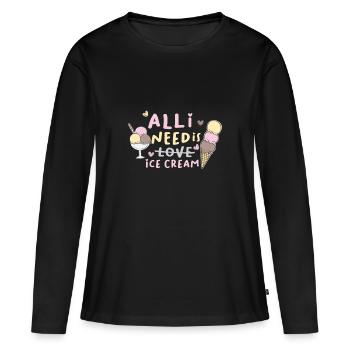 Eis - Frauen Premium Bio Langarmshirt - Schwarz - Vorne - Julia (174cm)