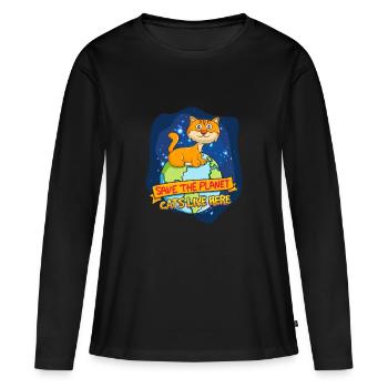 Kinder - Frauen Premium Bio Langarmshirt - Schwarz - Vorne - Julia (174cm)