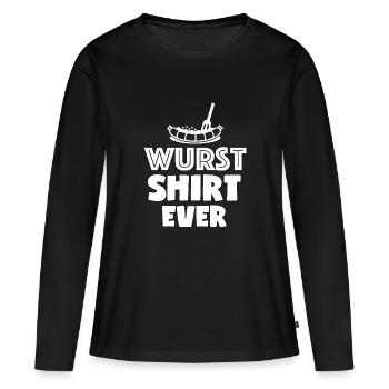 Bavière - T-shirt manches longues Premium bio Femme - noir - Devant - Julia (174cm)