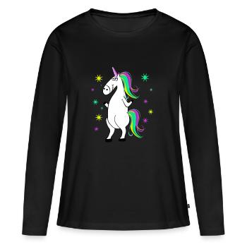 Licorne - Licorne - Licorne - T-shirt manches longues Premium bio Femme - noir - Devant - Julia (174cm)