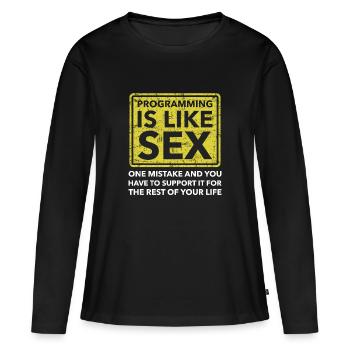 programmeur - T-shirt manches longues Premium bio Femme - noir - Devant - Julia (174cm)