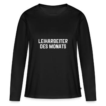 Leiharbeiter des Monats - Frauen Premium Bio Langarmshirt - Schwarz - Vorne - Julia (174cm)