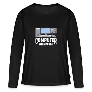 Computer Flüsterer Informatiker Student - Frauen Premium Bio Langarmshirt - Schwarz - Vorne - Julia (174cm)