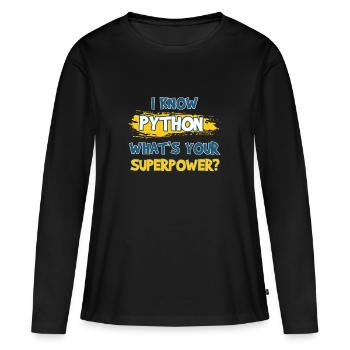 Programmierer Python - Frauen Premium Bio Langarmshirt - Schwarz - Vorne - Julia (174cm)
