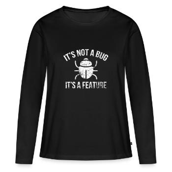 Programmeur de bugs - T-shirt manches longues Premium bio Femme - noir - Devant - Julia (174cm)