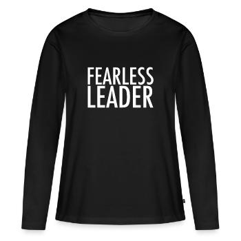 Leader sans peur - T-shirt manches longues Premium bio Femme - noir - Devant - Julia (174cm)