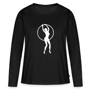 Hula Hoop Hooping Dance Tire Shirt Gift - Women's Premium Organic Long Sleeve Shirt - black - Front - Julia (174cm)