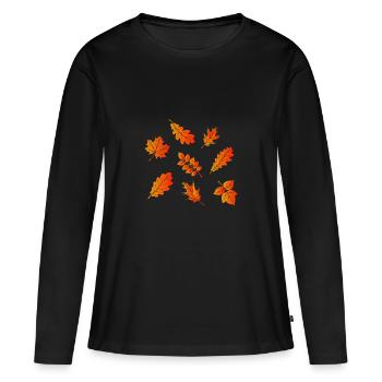 autumn - Women's Premium Organic Long Sleeve Shirt - black - Front - Julia (174cm)