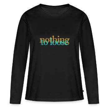 nothing to lose - T-shirt manches longues Premium bio Femme - noir - Devant - Julia (174cm)