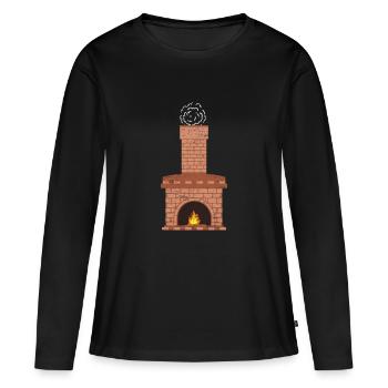 Chimney Fireplace Christmas Ugly Gift - Women's Premium Organic Long Sleeve Shirt - black - Front - Julia (174cm)