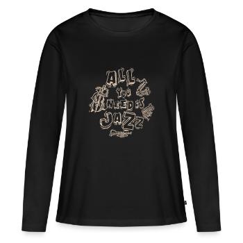 jazz - T-shirt manches longues Premium bio Femme - noir - Devant - Julia (174cm)
