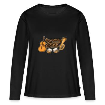jazz - T-shirt manches longues Premium bio Femme - noir - Devant - Julia (174cm)