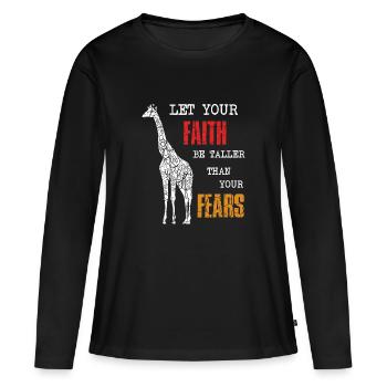 Girafes disant - T-shirt manches longues Premium bio Femme - noir - Devant - Julia (174cm)