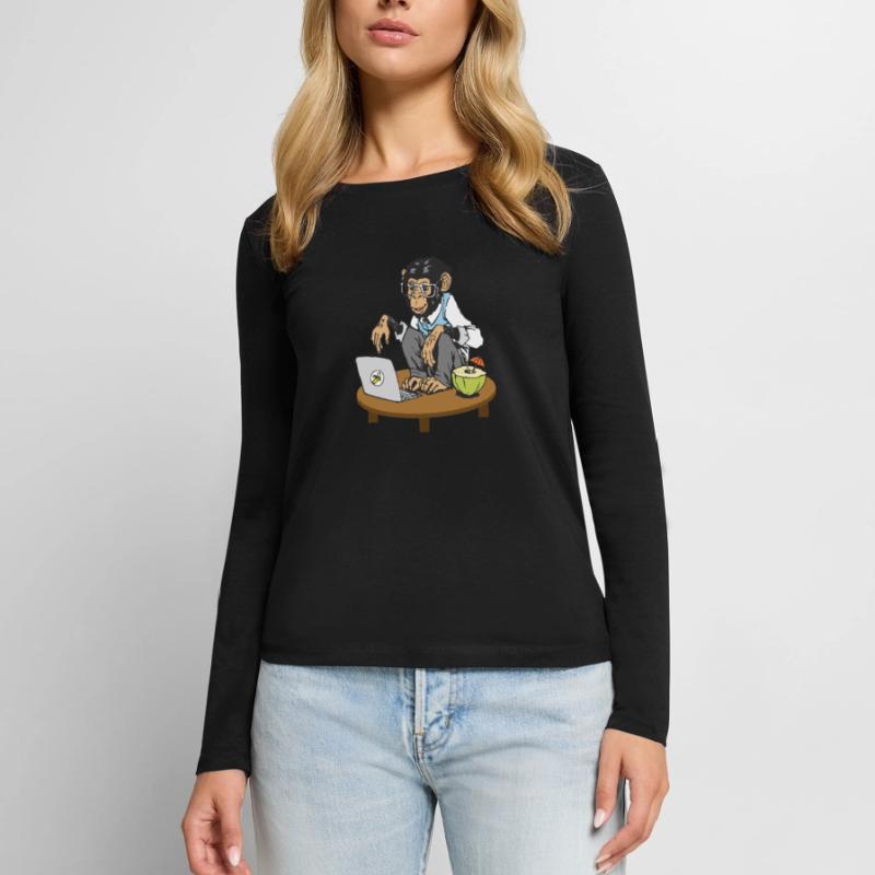 Singe de code singe T-shirt manches longues Premium bio Femme