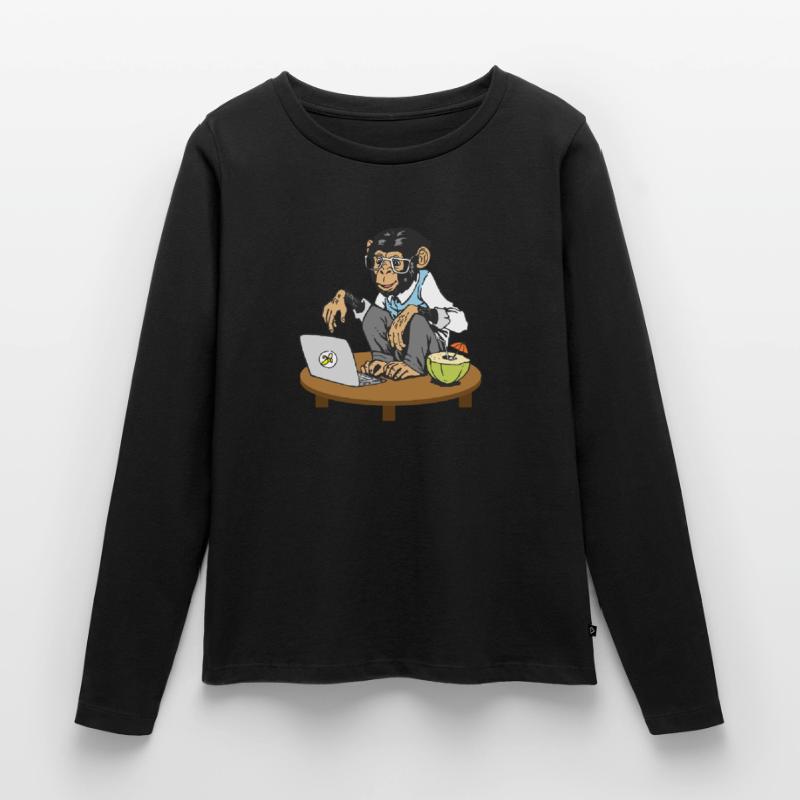 Singe de code singe T-shirt manches longues Premium bio Femme