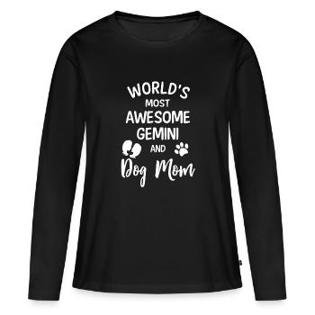 Gemini et maman de chien des mondes les plus impressionnants - T-shirt manches longues Premium bio Femme - noir - Devant - Julia (174cm)