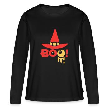 Halloween - T-shirt manches longues Premium bio Femme - noir - Devant - Julia (174cm)